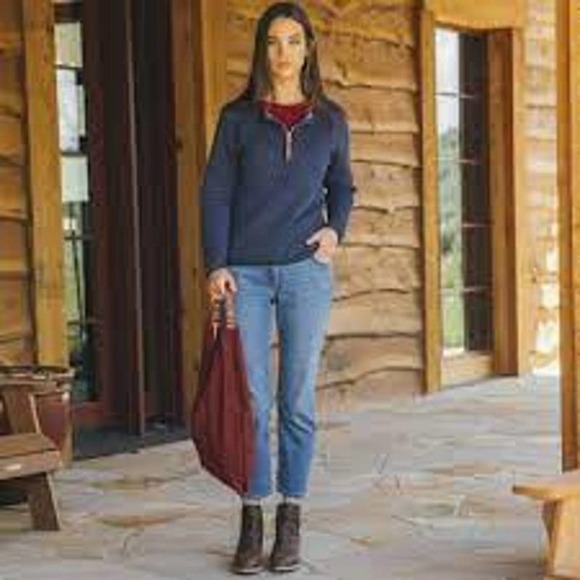 Guideboat Co. J’Adore Quilted Half-Zip Pullover Sweater Top Small Blue - Picture 11 of 11